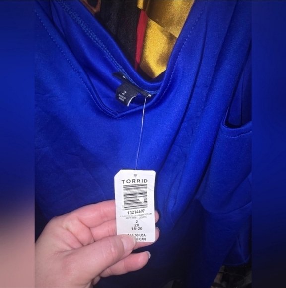 Nwt Torrid 2x Scuba Strappy Peplum Top - Picture 4 of 5